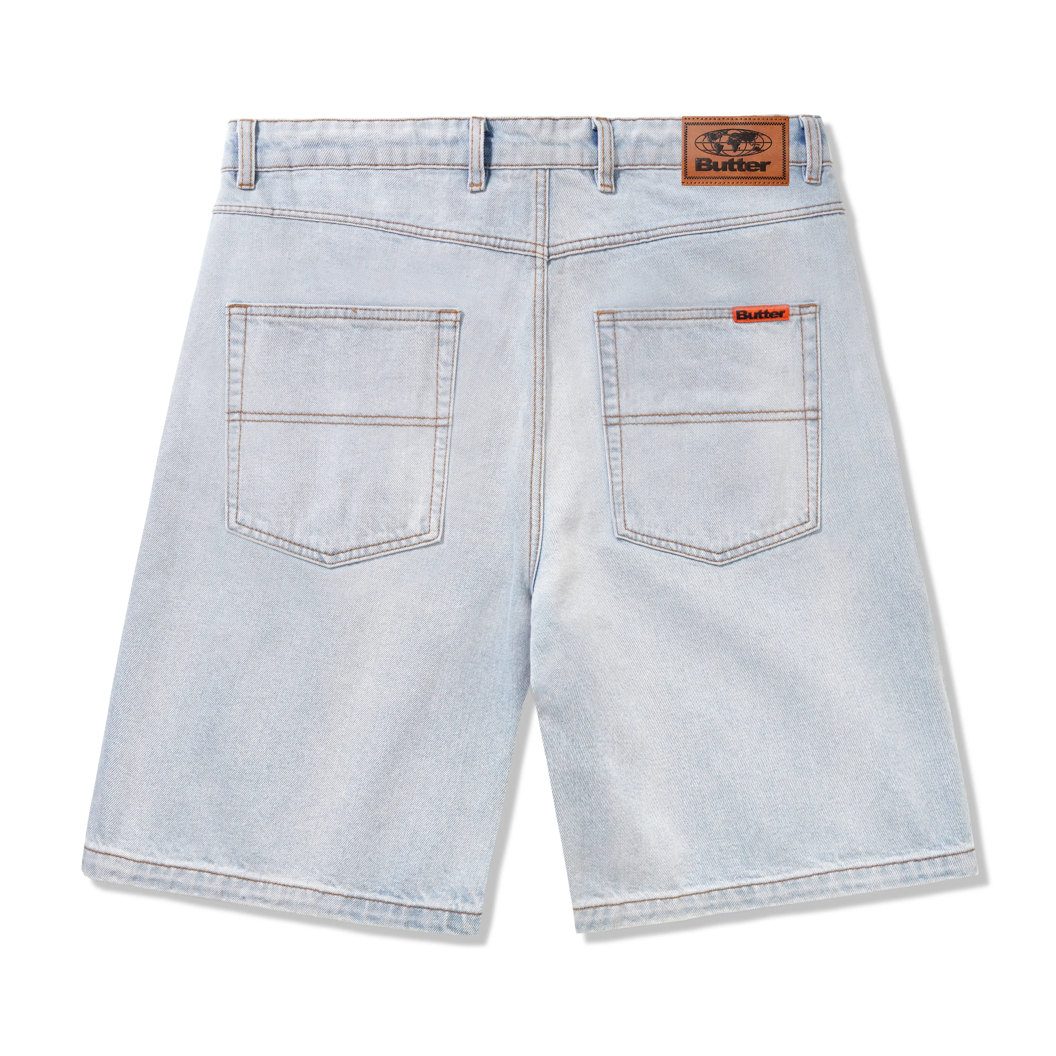 Baggy Denim Shorts, Light Blue  